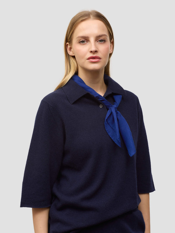 begg & co Wispy Womens Superfine Cashmere Square Scarf French Blue - Begg x Co