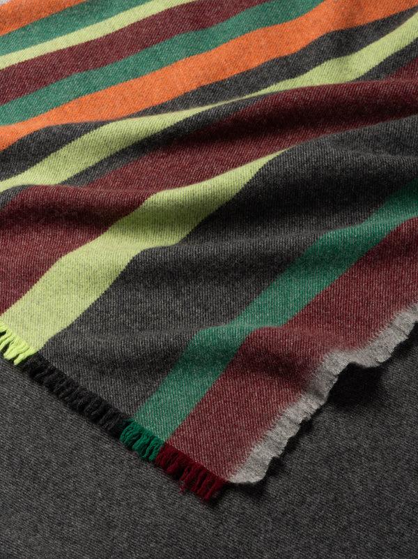 Begg & Co Women's Alloa Stubai Charcoal Green Cashmere Stole - Begg X Co