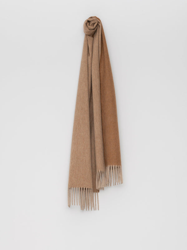 Begg & Co Women's Arran Reversible Cashmere Scarf Stone Vicuna