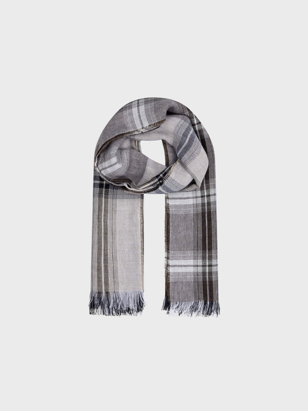 begg & co Women's Fiji Hunter Stone Bark Cashmere Blend Scarf - Begg x Co begg & co Women's Fiji Hunter Stone Bark Cashmere Blend Scarf - Begg x Co