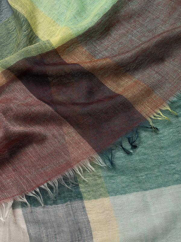 Begg & Co Women's Filigree Nora Kelp Zest Lightweight Cashmere Scarf - Begg X Co