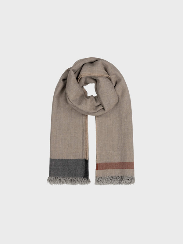 Begg & Co Women's Islay Rosiere Cashmere Stole Greige Brown - Begg X Co