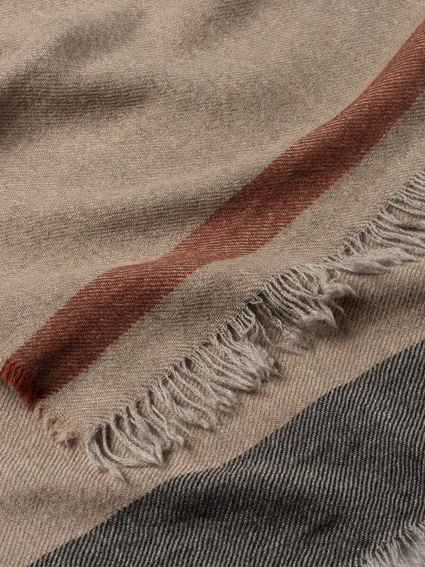 Begg & Co Women's Islay Rosiere Cashmere Stole Greige Brown - Begg X Co