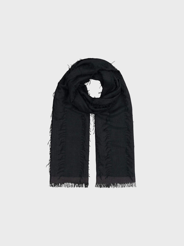 Begg & Co Women's Lash Funivie Charcoal Green Cashmere Silk Scarf - Begg X Co