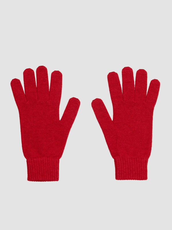 begg & co Women's Shaded Cashmere Knitted Gloves Dark Red