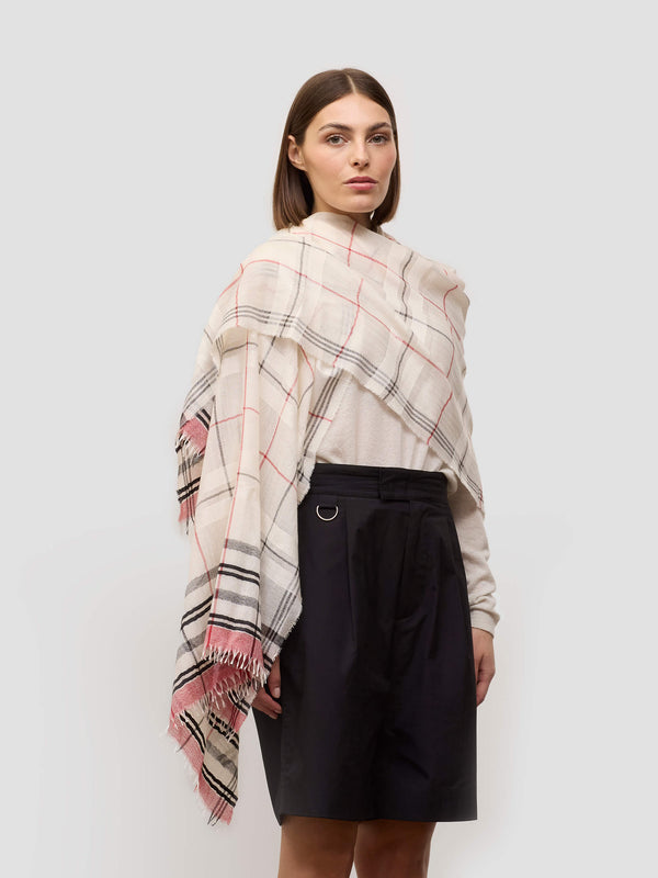 begg & co Women's Staffa Creole Cashmere Silk Scarf White - Begg x Co begg & co Women's Staffa Creole Cashmere Silk Scarf White - Begg x Co