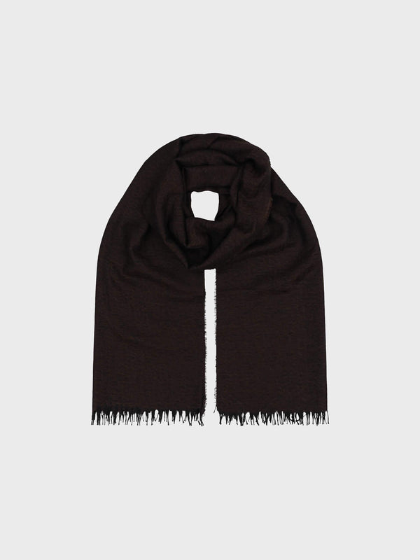 Begg & Co Women's Staffa Dark Cocoa Lightweight Cashmere Silk Scarf - Begg X Co