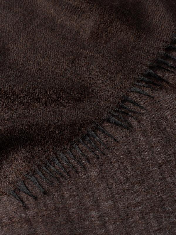 Begg & Co Women's Staffa Dark Cocoa Lightweight Cashmere Silk Scarf - Begg X Co