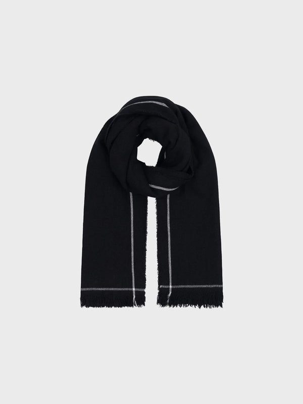 Begg & Co Women's Washed Kos Thorens Cashmere Stole Black - Begg X Co
