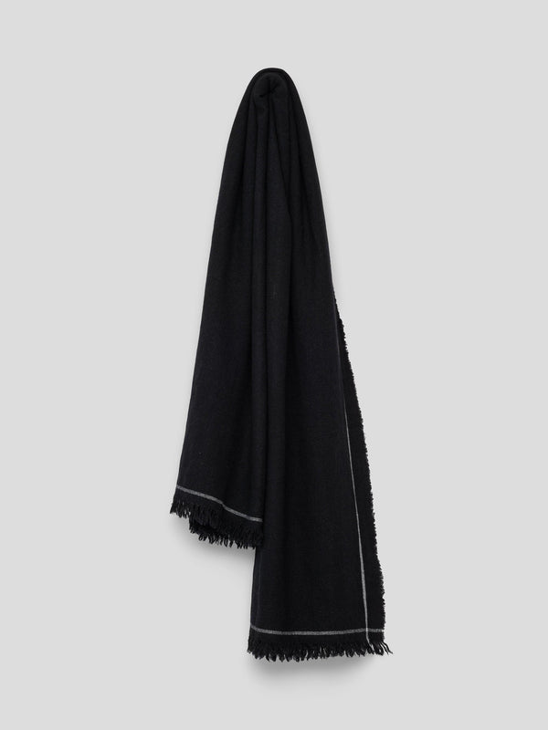Begg & Co Women's Washed Kos Thorens Cashmere Stole Black - Begg X Co