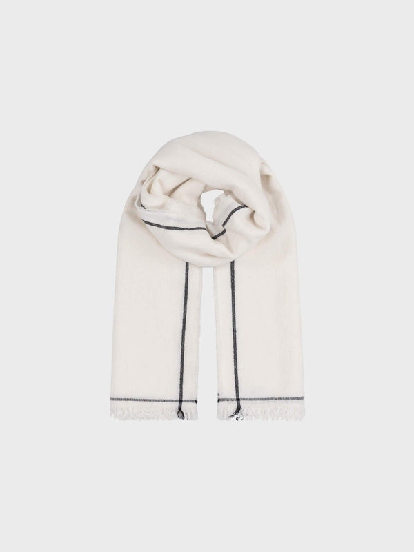 Begg & Co Women's Washed Kos Thorens Cashmere Stole White - Begg X Co
