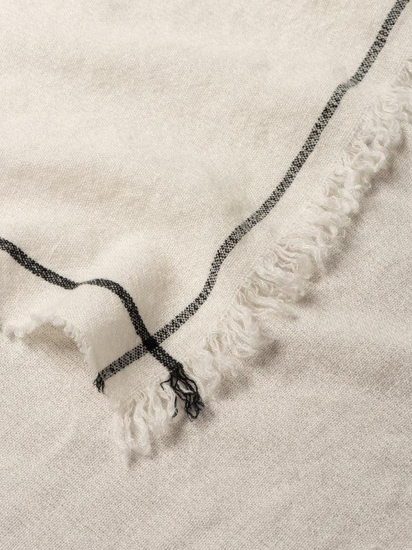 Begg & Co Women's Washed Kos Thorens Cashmere Stole White - Begg X Co