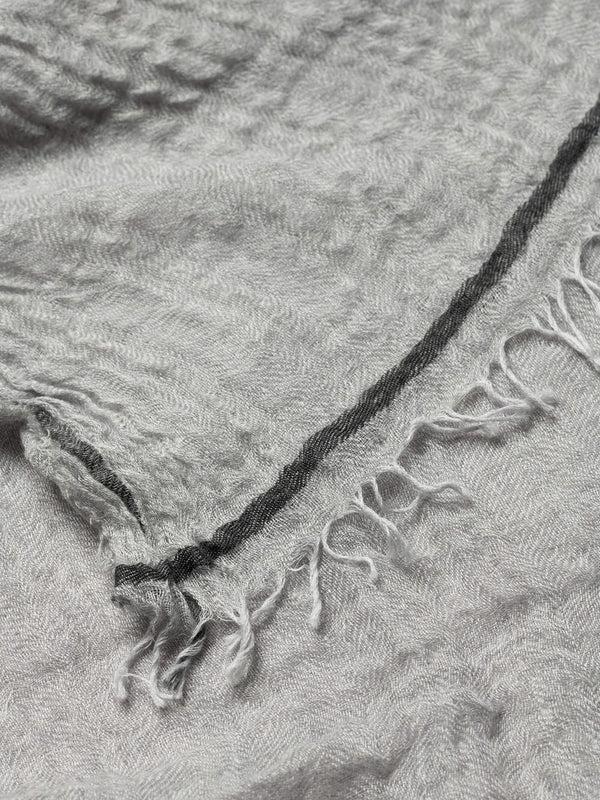 Begg & Co Women's Washed Staffa Cadell Cashmere Silk Scarf Silver Charcoal - Begg X Co