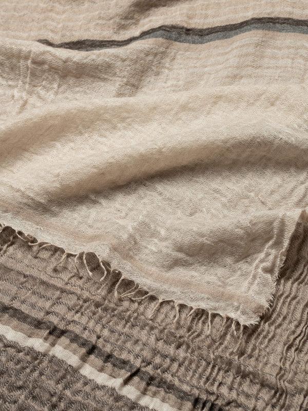 Begg & Co Women's Washed Staffa Gloaming Cashmere Silk Scarf White Stone - Begg X Co