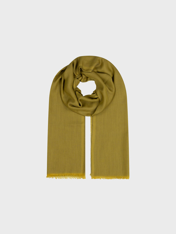 Begg & Co Women's Wispy Lightweight Cashmere Scarf Chartreuse - Begg X Co