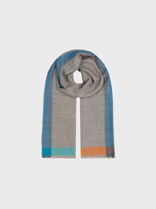 Begg & Co Women's Wispy Peploe Dark Grey Teal Lightweight Cashmere Scarf - Begg X Co