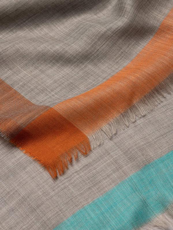 Begg & Co Women's Wispy Peploe Dark Grey Teal Lightweight Cashmere Scarf - Begg X Co