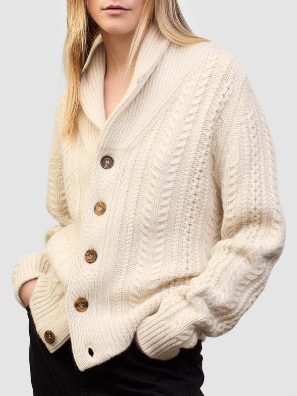 Begg & Co Womens Aspen Bare Undyed Cashmere Knitted Cardigan