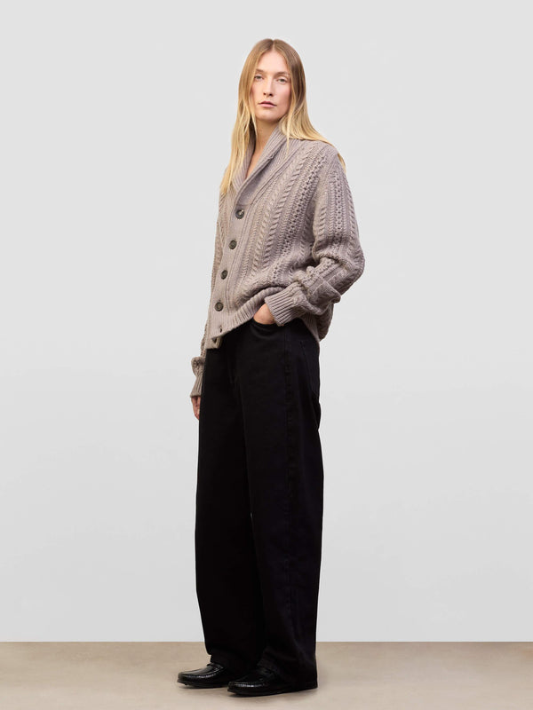Begg & Co Womens Aspen Lynx Shawl Collar Cashmere Cardigan - Begg X Co