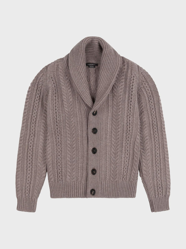 Begg & Co Womens Aspen Lynx Shawl Collar Cashmere Cardigan - Begg X Co
