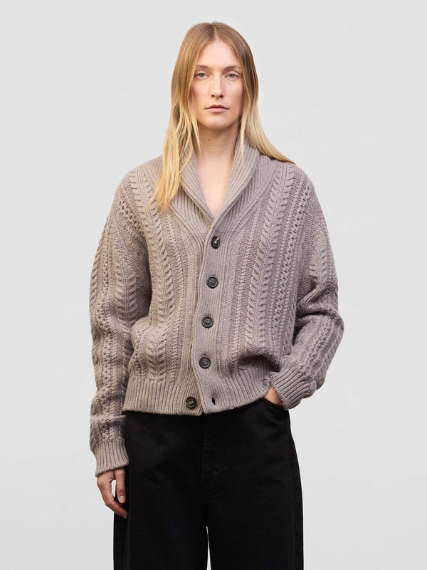 begg & co Womens Aspen Lynx Shawl Collar Cashmere Cardigan - Begg x Co