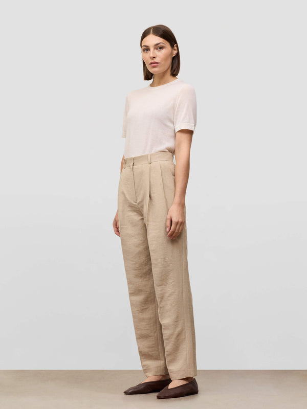 Begg & Co Womens Cou Cou Ice White Cashmere T-Shirt - Begg X Co