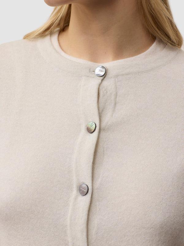 Begg & Co Womens Cou Cou White Sail Cashmere Cardigan - Begg X Co