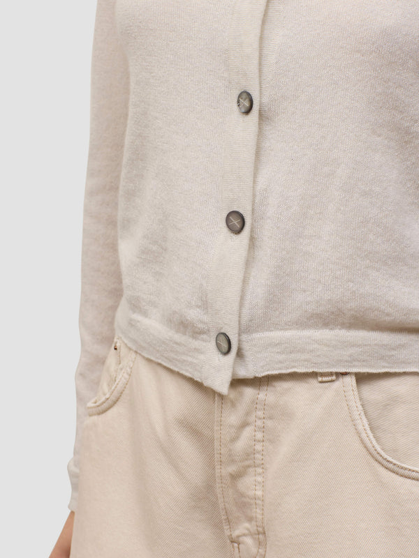 Begg & Co Womens Cou Cou White Sail Cashmere Cardigan - Begg X Co