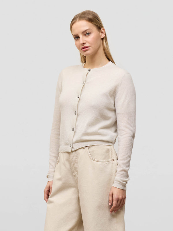 begg & co Womens Cou Cou White Sail Cashmere Cardigan - Begg x Co begg & co Womens Cou Cou White Sail Cashmere Cardigan - Begg x Co