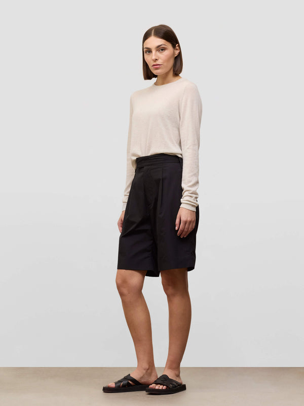 Begg & Co Womens Cou Cou White Sail Cashmere Crew Neck Sweater - Begg X Co