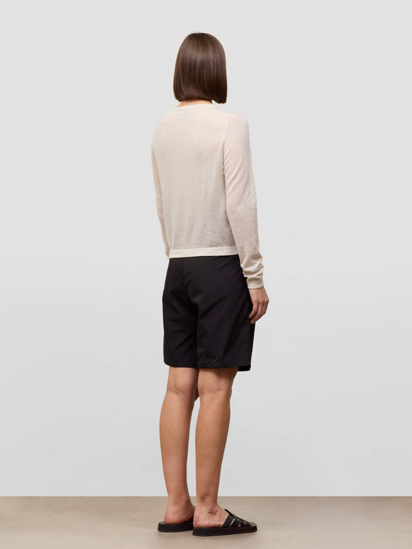 Begg & Co Womens Cou Cou White Sail Cashmere Crew Neck Sweater - Begg X Co