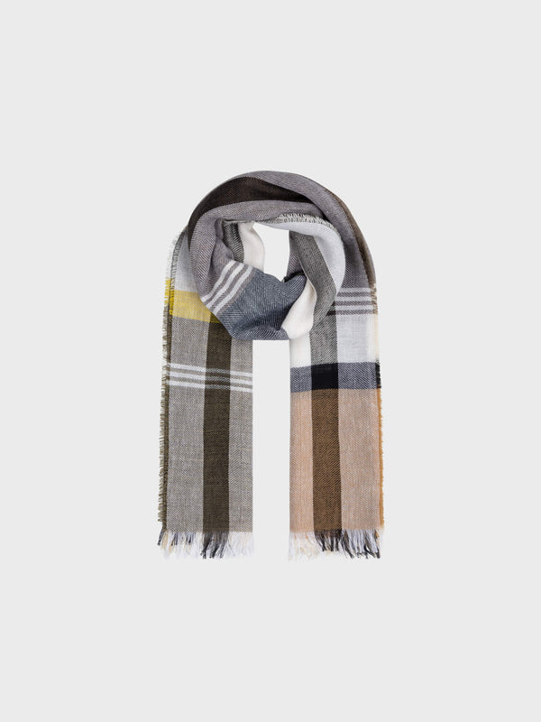 begg & co Womens Fiji Duncan Natural Cashmere Blend Scarf - Begg x Co begg & co Womens Fiji Duncan Natural Cashmere Blend Scarf - Begg x Co