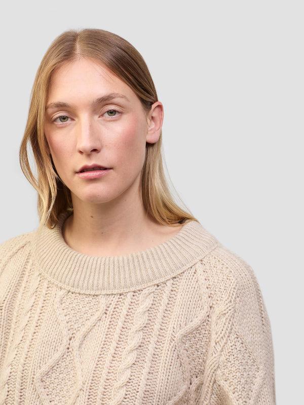 Begg & Co Womens Fionn Light Brown Natural Cashmere Sweater - Begg X Co