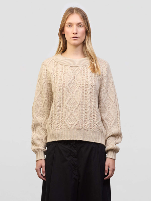 begg & co Womens Fionn Light Brown Natural Cashmere Sweater - Begg x Co