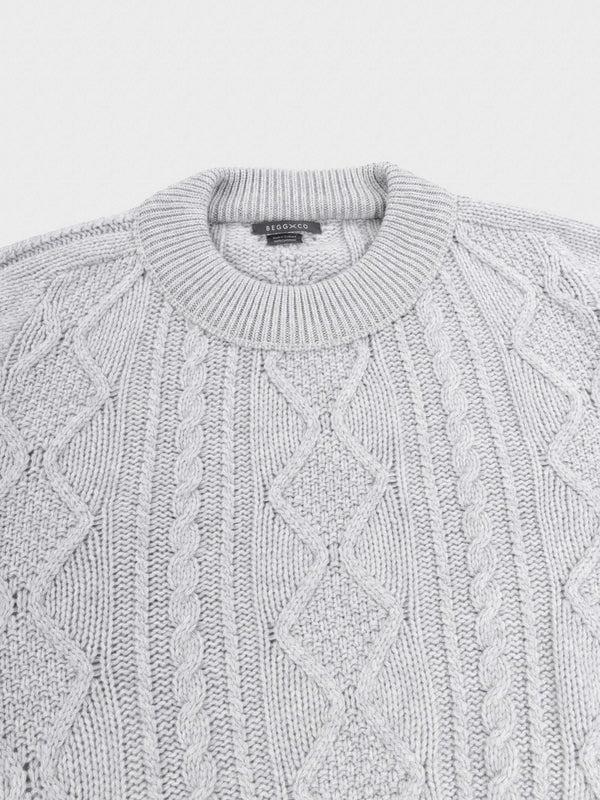 Begg & Co Womens Fionn Sanderling Grey Cashmere Sweater - Begg X Co
