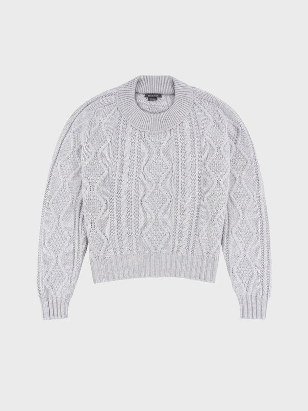 begg & co Womens Fionn Sanderling Grey Cashmere Sweater - Begg x Co