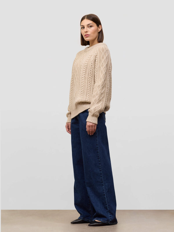 Begg & Co Womens Gigha Light Brown Natural Cashmere Sweater - Begg X Co