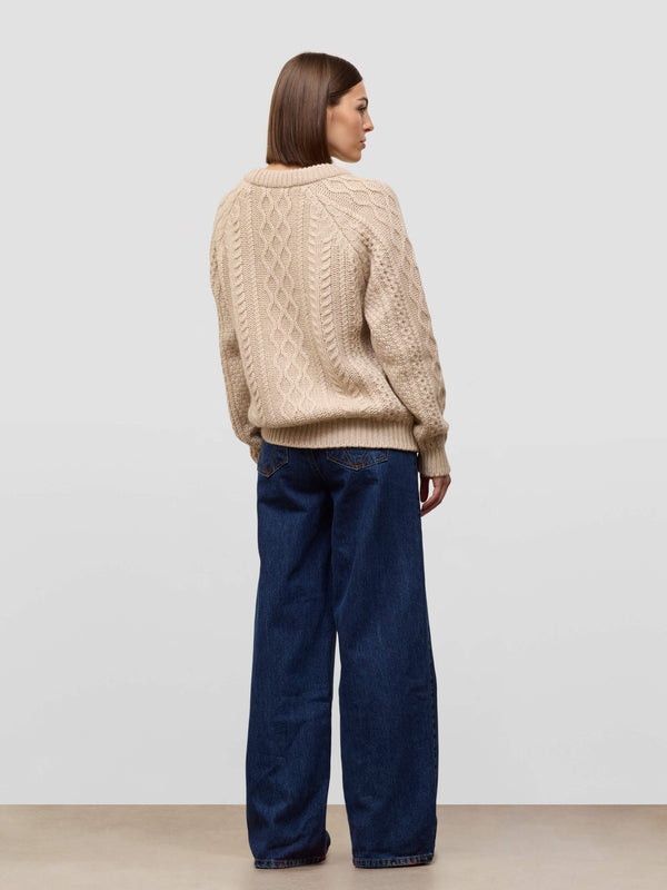 Begg & Co Womens Gigha Light Brown Natural Cashmere Sweater - Begg X Co