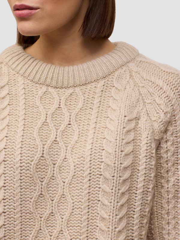 Begg & Co Womens Gigha Light Brown Natural Cashmere Sweater - Begg X Co
