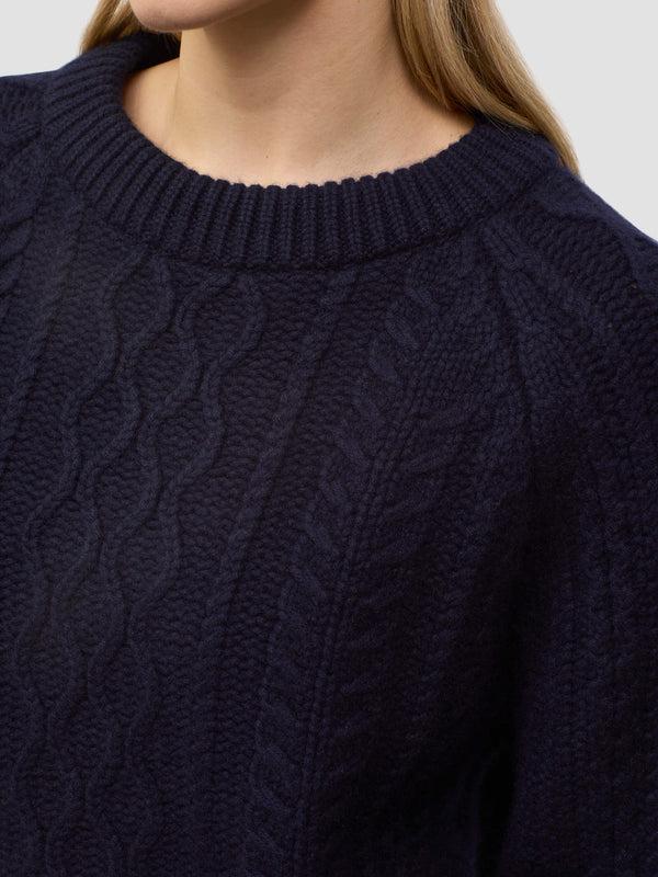 Begg & Co Womens Gigha Pirate Navy Cashmere Sweater - Begg X Co