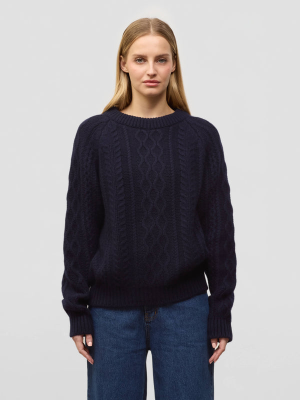 begg & co Womens Gigha Pirate Navy Cashmere Sweater - Begg x Co begg & co Womens Gigha Pirate Navy Cashmere Sweater - Begg x Co