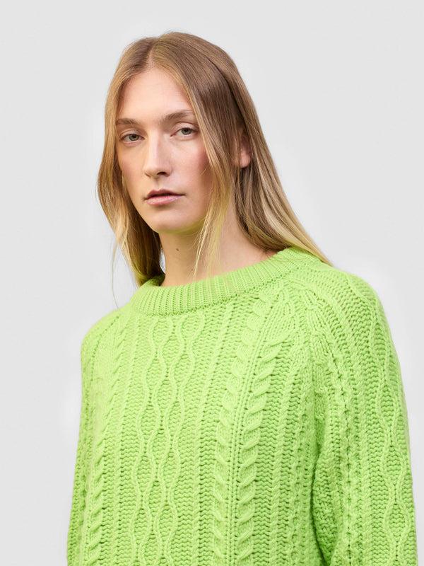 Begg & Co Womens Gigha Pisco Sour Green Cashmere Sweater - Begg X Co