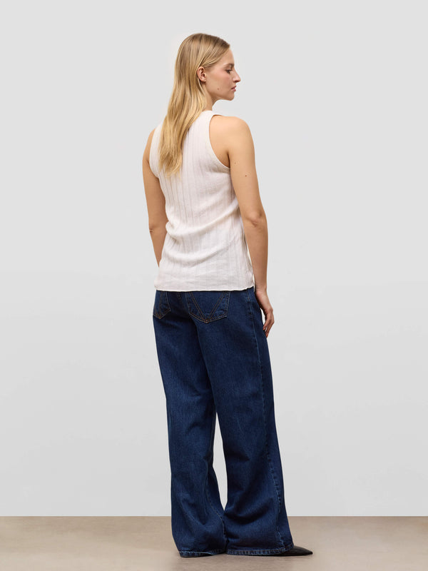 Begg & Co Womens Gym X Ice White Cashmere Vest - Begg X Co