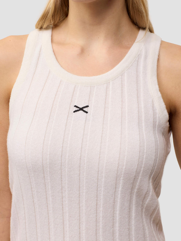 Begg & Co Womens Gym X Ice White Cashmere Vest - Begg X Co