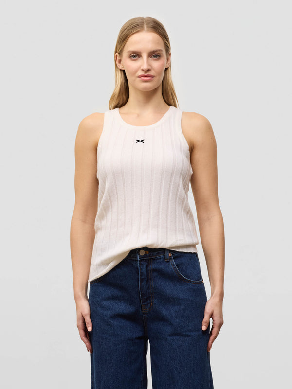begg & co Womens Gym X Ice White Cashmere Vest - Begg x Co begg & co Womens Gym X Ice White Cashmere Vest - Begg x Co