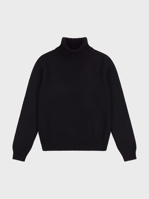 Begg & Co Womens Hepburn Black Cashmere Roll Neck Sweater - Begg X Co