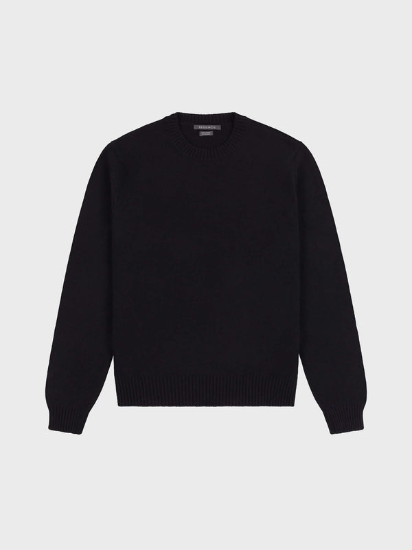 Begg & Co Womens Hepburn Crew Black Cashmere Sweater - Begg X Co