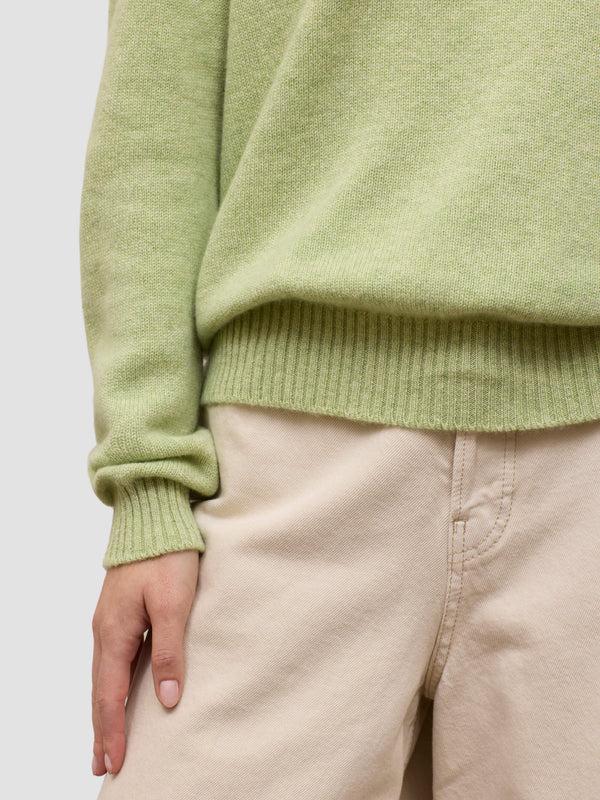 Begg & Co Womens Hepburn Crew Sorrel Green Cashmere Sweater - Begg X Co
