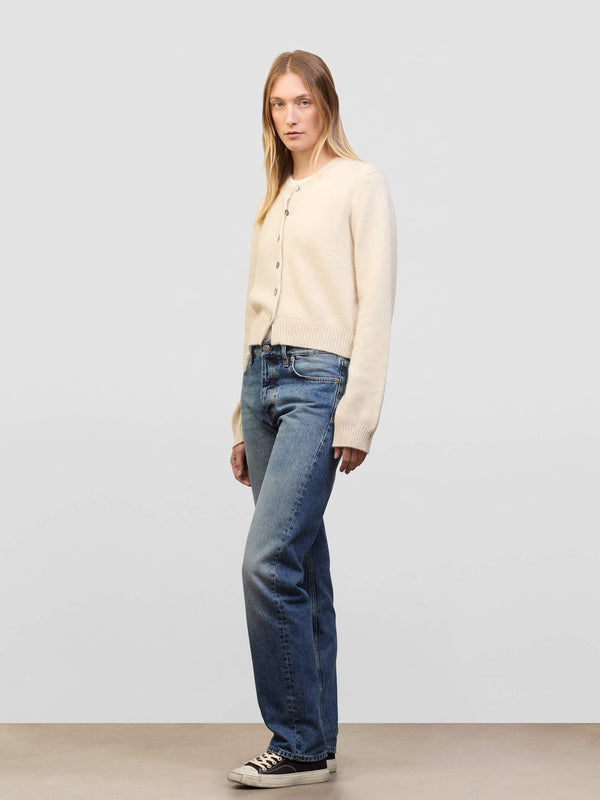 Begg & Co Womens Hepburn Golfer Light Natural Cashmere Cardigan - Begg X Co