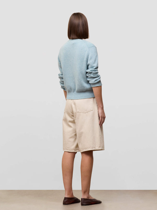 Begg & Co Womens Hepburn Golfer Powder Blue Cashmere Cardigan - Begg X Co